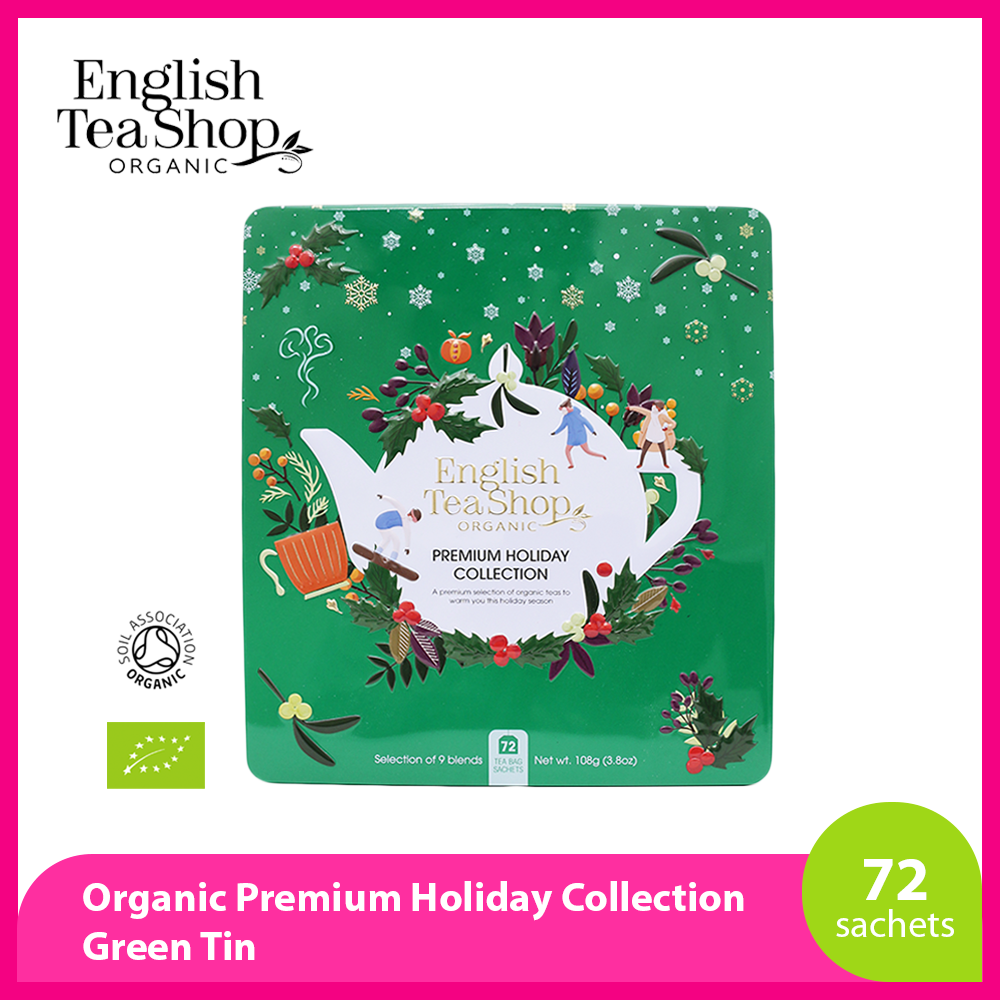 English Tea Shop Organic Premium Holiday Collection Green Tin 72 ct